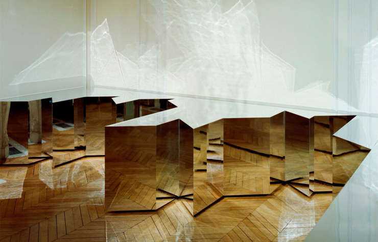 Banquise (2015), une installation pour la collection automne-hiver 2015 de chaussures femme de Pierre Hardy chez Hermès.