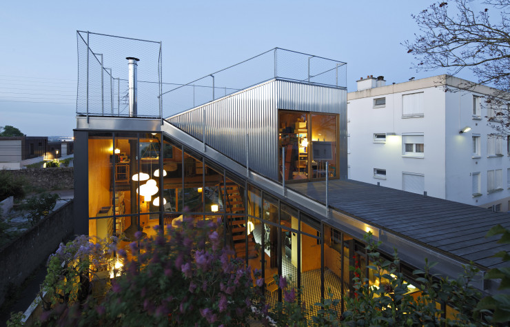 Extension Paysage de Mabire Reich Architectes à Nantes (44), achevée en 2013.