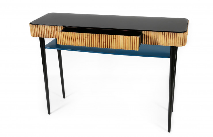 La console marie le rotin eau bleu Sarah Lavoine.