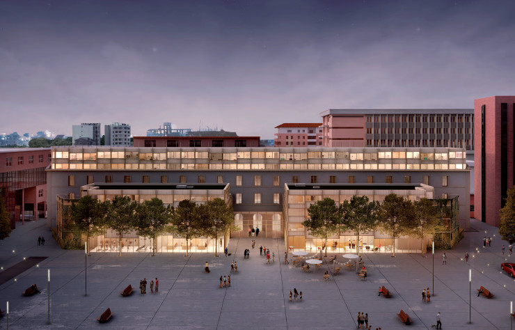 L’hôtel prévoit d’agrandir la surface de la caserne avec des extensions sur le toit et la place de l’Europe.