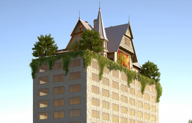 La maison alsacienne posée au 14e étage…