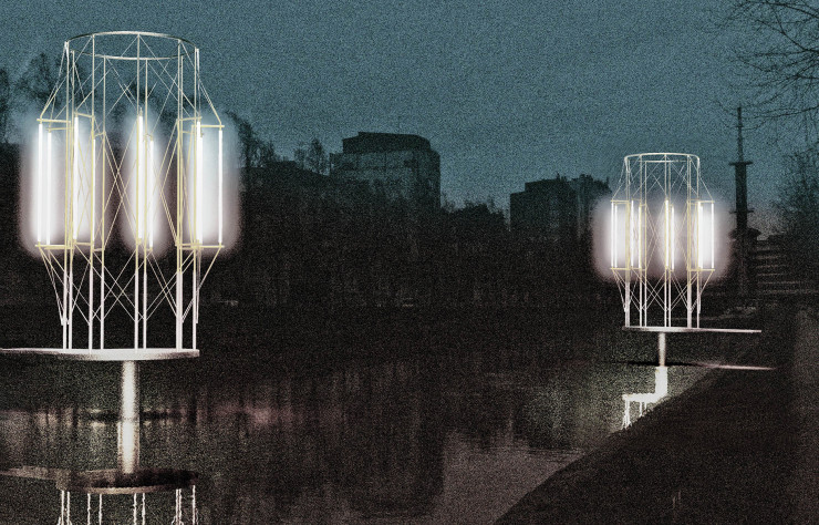 Etude pour le projet « Kiosque ».