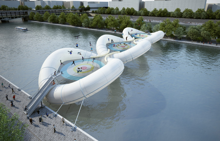 Projet de passerelle trampoline de l’Atelier Zündel Cristea.