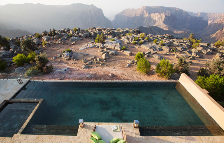 La piscine privée de l’une des villas.