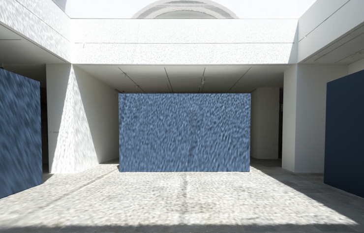 L’ancienne piscine, transformée en plafond d’eau.