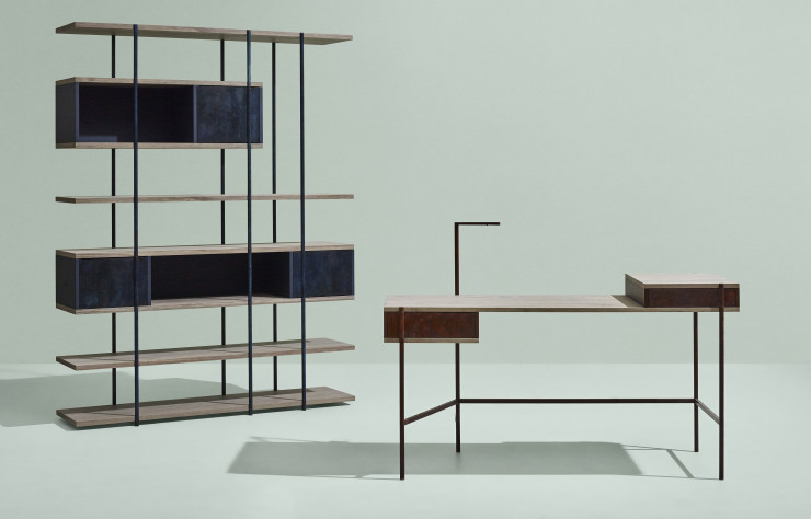 Bureau et bibliothèque « Pivot ».