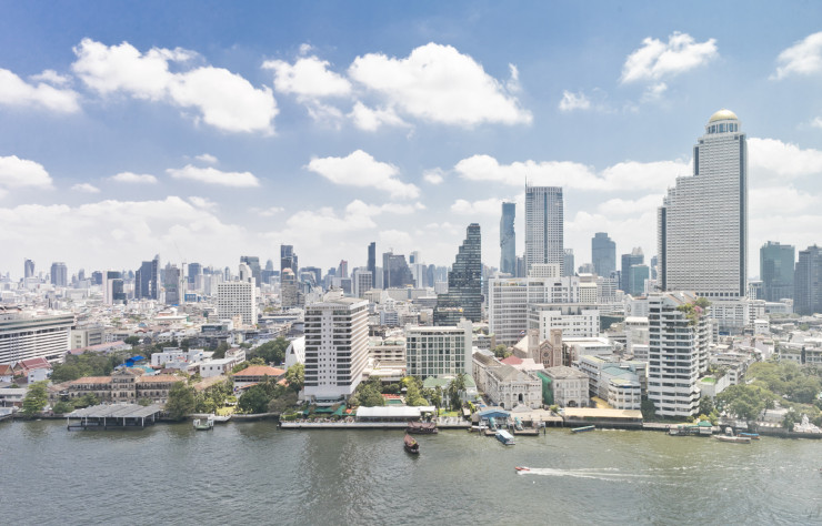 La vue depuis le Peninsula Bangkok Hotel.
