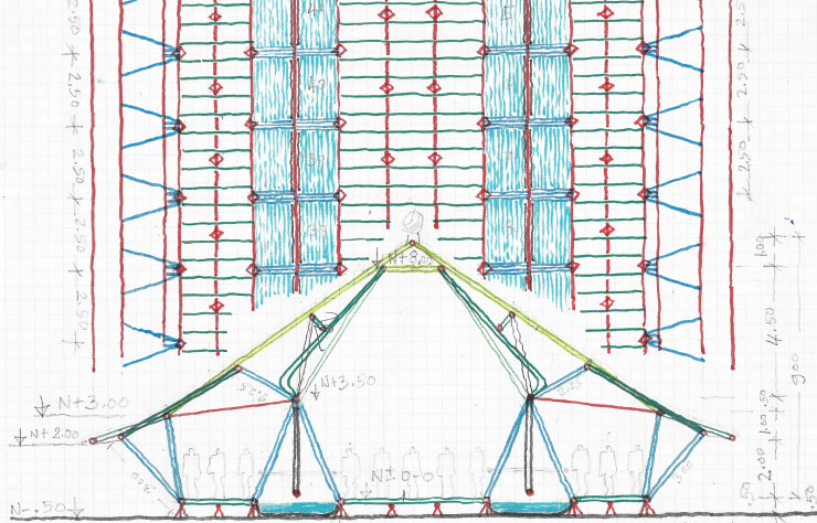 Croquis de Simon Velez pour le pavillon arlésien.