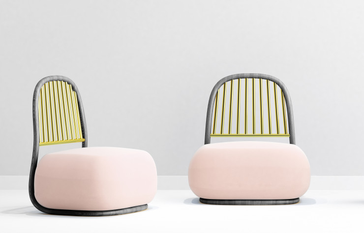 La chaise « Circe » d’Ini Archibong pour Sé sublime le métal tubulaire.