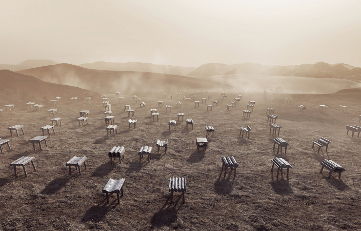 « Desert Cast », une collection de meubles en métal présentée par une équipe de designers originaires du Koweit.