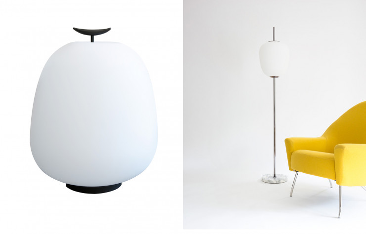 Lampes « J13 » et « J14 » de Joseph-André Motte, avec son fauteuil « 770 ».