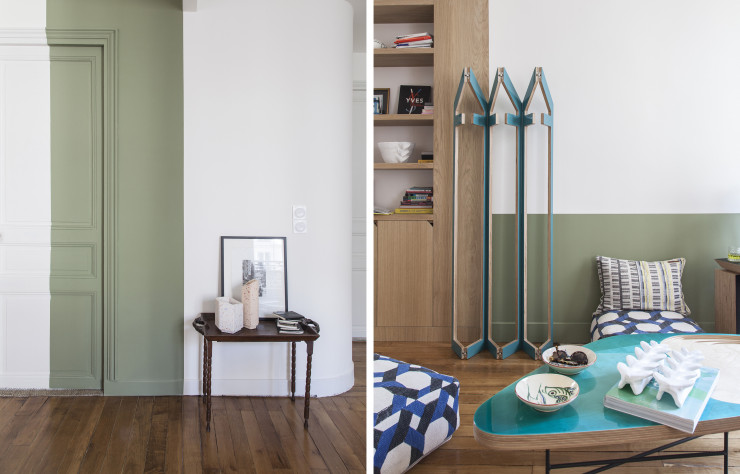 Au cœur des Batignolles, cet appartement de 65 m2 a été pensé comme un écrin coloré et lumineux ou chaque ligne prend du sens.