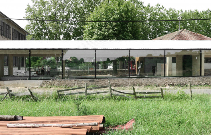 Réfectoire du groupe scolaire de Montbrun-Bocage, en Haute-Garonne (2017).