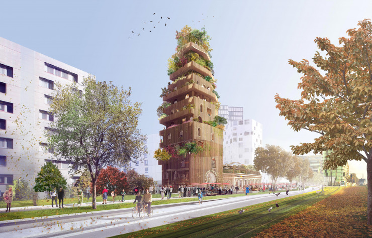 Ré-alimenter Masséna, dans le cadre de « Réiventer Paris », projet en cours d’une tour entièrement en bois.