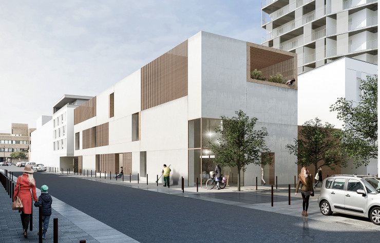 Pôle d’accueil restaurant, prévention et hygiène des bains douches municipaux Pierre Landais, à Nantes (en cours, livraison en 2019).