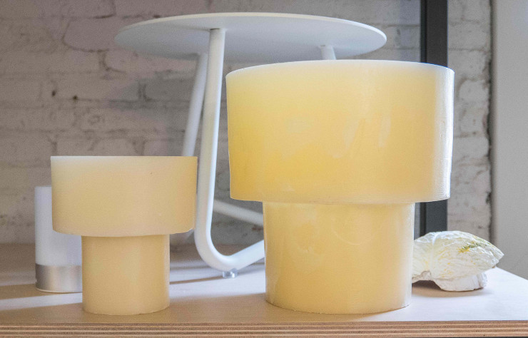 Prototypes de tabourets en cours d’élaboration…