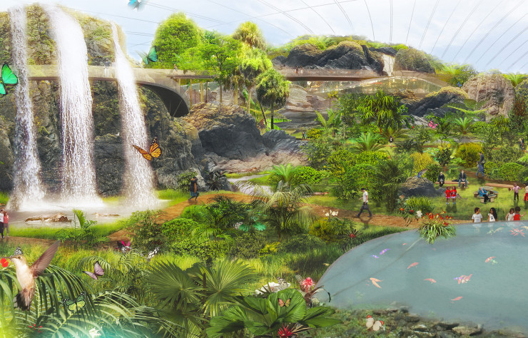 Les chutes d’eau du Tropicalia.
