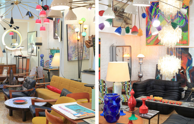 La rue Blaes, à proximité du marché aux puces de la place du Jeu-de-Balle, est un alignement de brocanteurs chez qui le mobilier moderniste est roi. Ainsi de Welcome Gallery, une enseigne qui regorge de luminaires bigarrés.