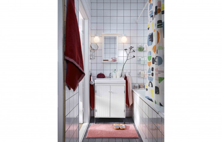 La salle de bains prend des couleurs !