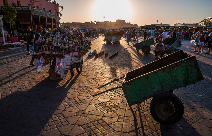 La place Jemaa el-Fna, le cœur vibrant de la ville.