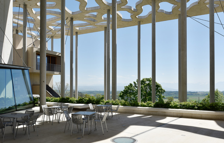 Sous la canopée en béton du duo Mangeat-Wahlen s’intègrent les cabanes suspendues de sept autres agences aussi diverses qu’inventives autour de figures imposées.