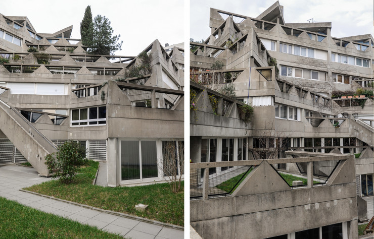 Coursives, arcades, passerelles, balcons et patios participent à la qualité et à la variété des espaces extérieurs avec originalité.