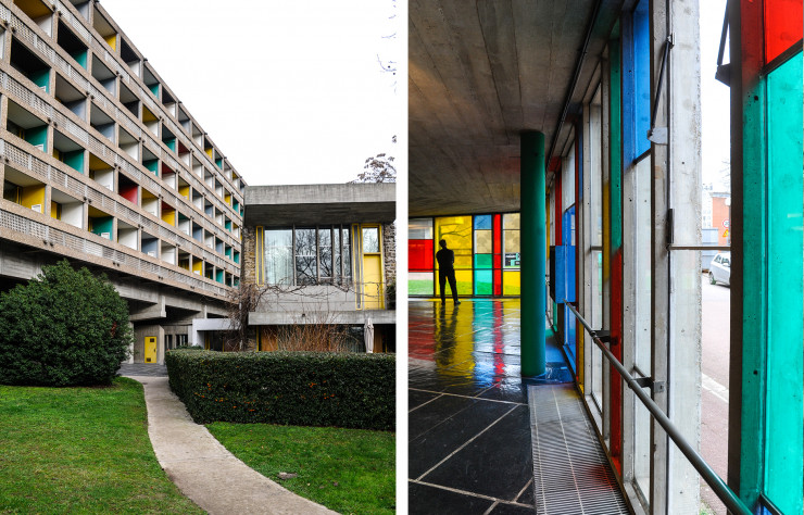La Maison du Brésil (1959), sur le campus de la Cité internationale universitaire, doit son dessin originel à Lucio Costa, l’architecte qui dessina le plan-pilote de Brasilia. Mais c’est Le Corbusier qui a mené le projet « à bien », non sans se priver de le modifier substantiellement. À l’arrivée : une barre ultrabrutaliste égayée, en façade, par des loggias et des vitraux colorés