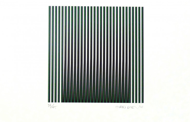« Induction du rouge » (2001) de Carlos Cruz-Díez, artiste français d’origine vénézuélienne qui a particulièrement travaillé sur les variations chromatiques.