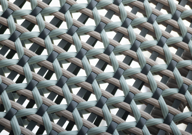 Un aperçu du tressage réalisé pour le fauteuil « Mbrace ».