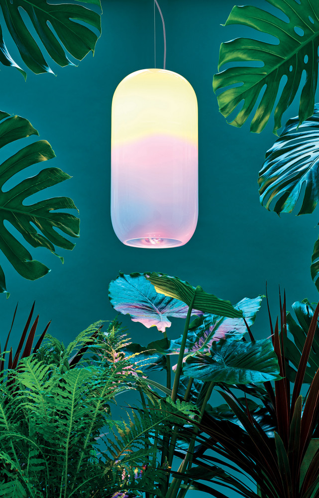 Suspension Gople, en verre soufflé, design Bjarke Ingels Group (Artemide).