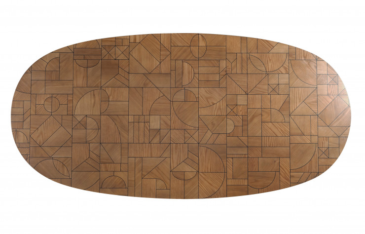Plateau en marqueterie de la table « Patchwork ».
