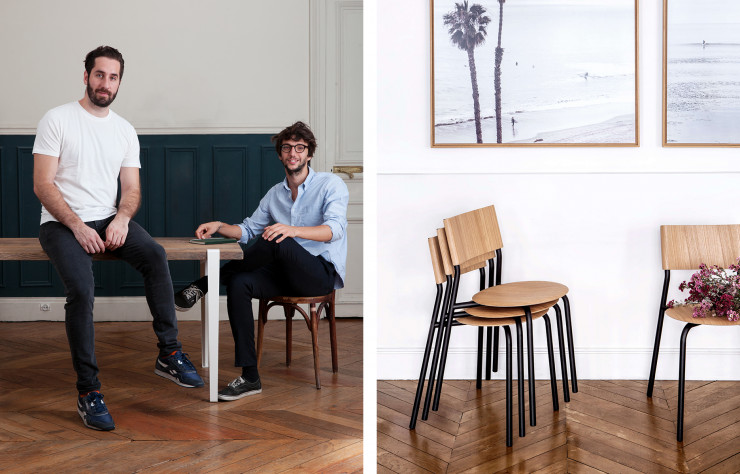 Vincent Quasada et Matthieu Bourgeaux signent leur première chaise avec le modèle « SSD », à la fois léger et empilable.