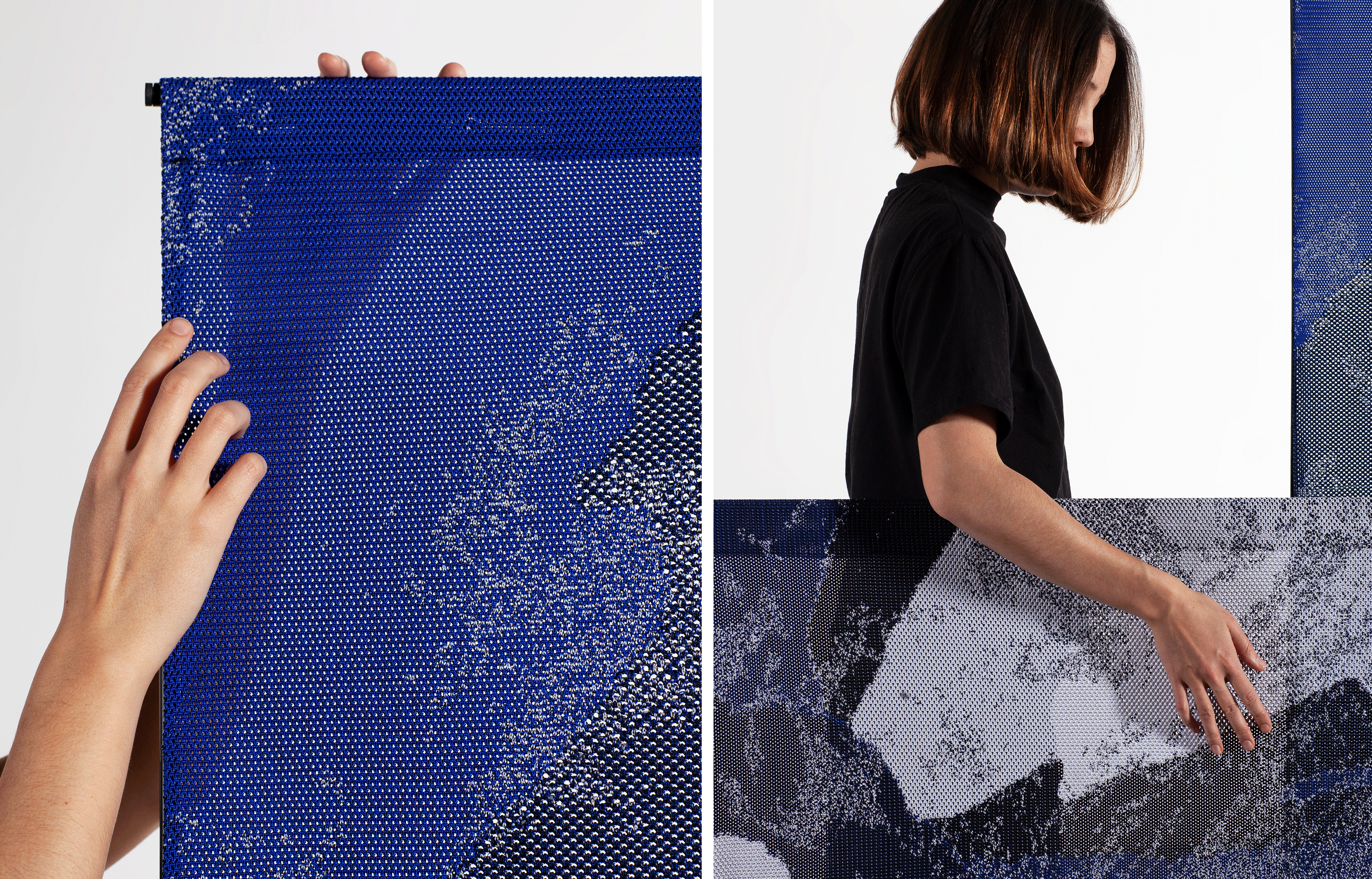 Le paravent utilise un nouveau textile à base de bouteilles recyclées.