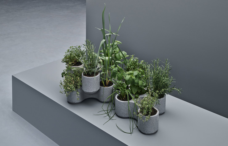 Les pots de Tom Dixon destinés à l’agriculture urbaine.