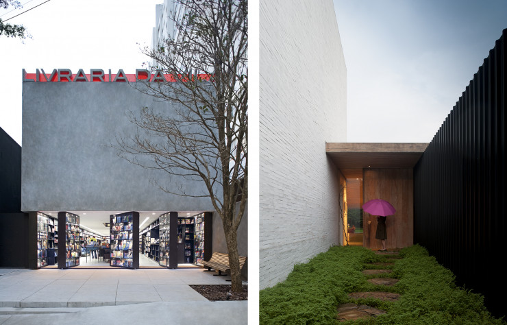 A gauche, la librairie Livraria da Vila, créée dans une ancienne maison de deux étages rénovée (São Paulo, 2007). A droite, la Yucatan House, une villa dessinée par Isay Weinfeld pour un couple de collectionneurs d’art contemporain et leurs trois enfants (São Paulo, 2009).