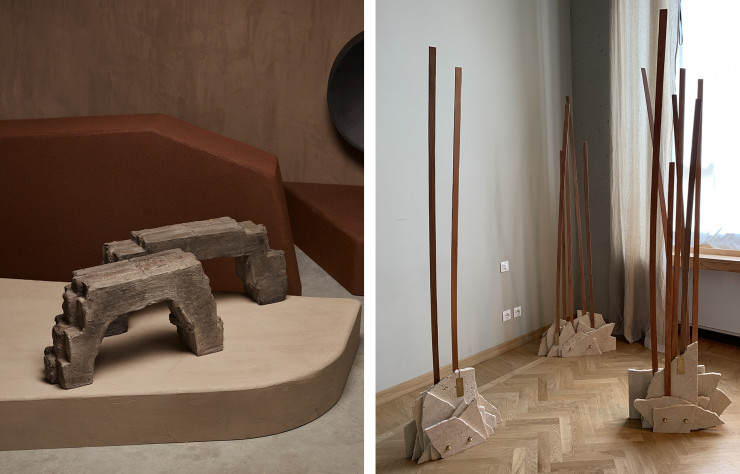Installation du collectif Brut et diffuseurs de parfum SOM.