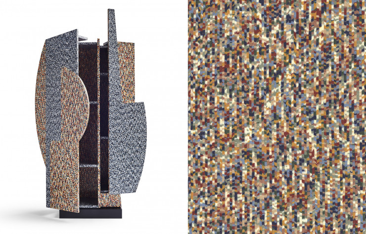 Armoire « Ayl », en panneaux de bois de la collection « Pointillisme », design Atelier Mendini (Alpi).