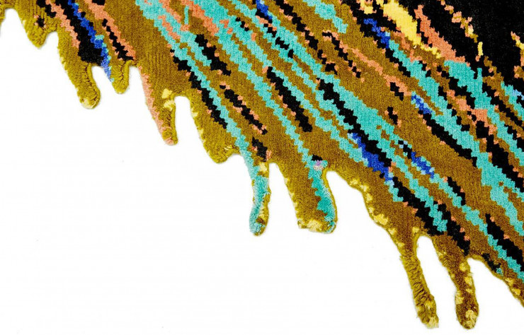 Détail du tapis « Disappearing Spectrum », design Clémentine Chambon (Nodus Rug).