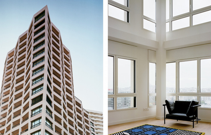 Exceptés certains angles, réservés à des séjours en double exposition, les balcons et loggias encerclent entièrement les immeubles d’habitation.