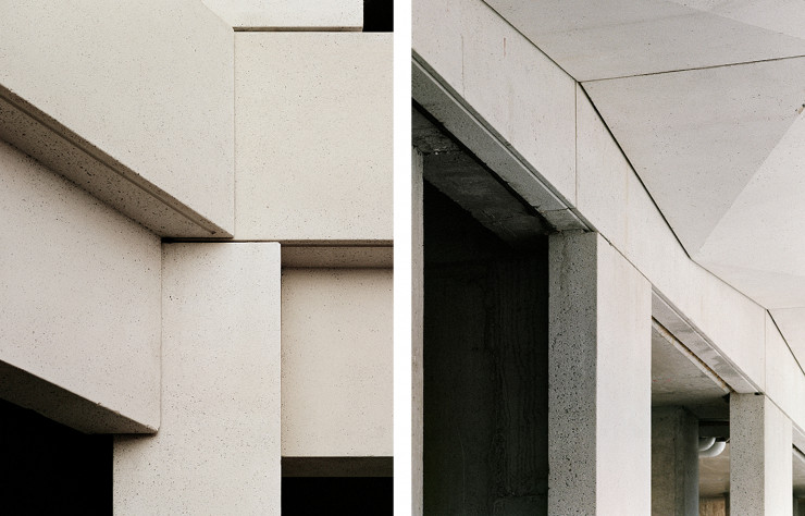 En plus de faciliter le chantier, les éléments préfabriqués permettent d’assurer l’homogénéité de la couleur à l’échelle du bâtiment.