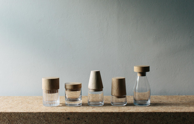 Verres et carafe de la collection « Hand Drawn Glass ».