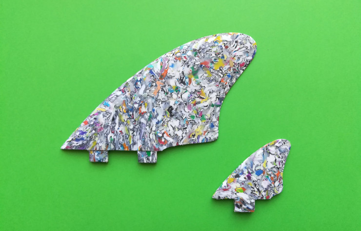 Ailerons de surf en plastique recyclé de Sarah Laubie.