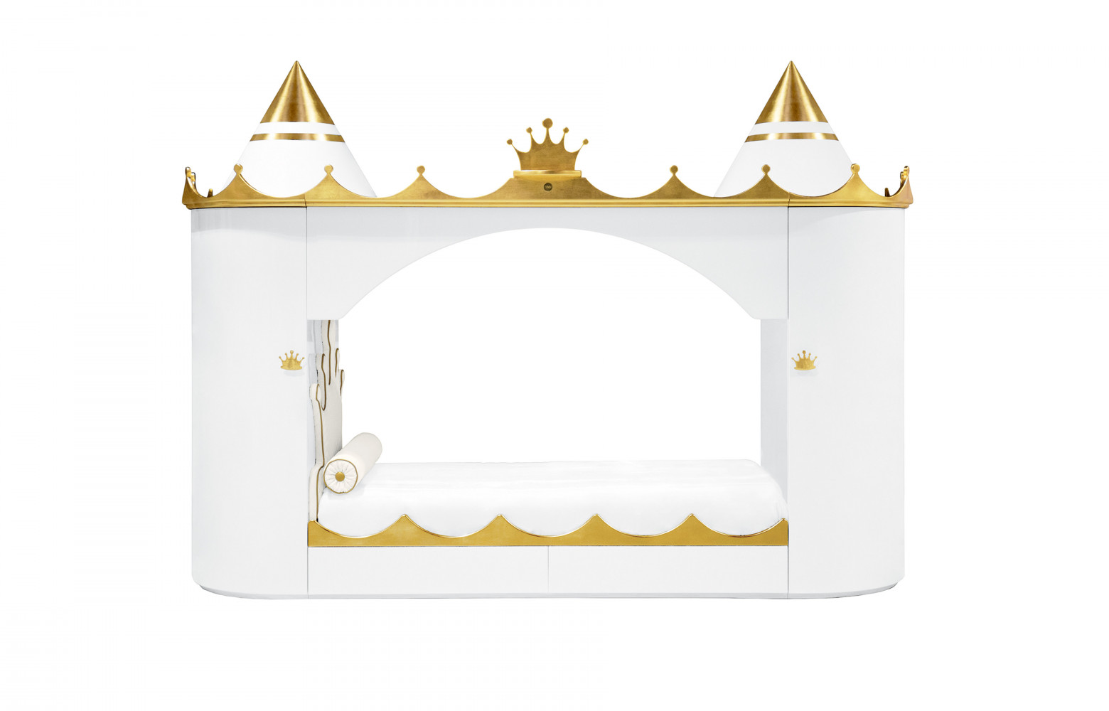 Lit Kings & Queens Castle entièrement fait main, en bois, cuir synthétique, fibre de verre et résine,...