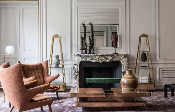 Aménagement intérieur d’un appartement privé, avenue Henri-Martin, à Paris.