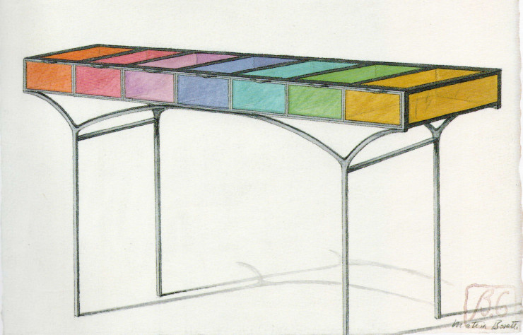 Croquis pour le semainier Vitrail de Garouste & Bonetti.