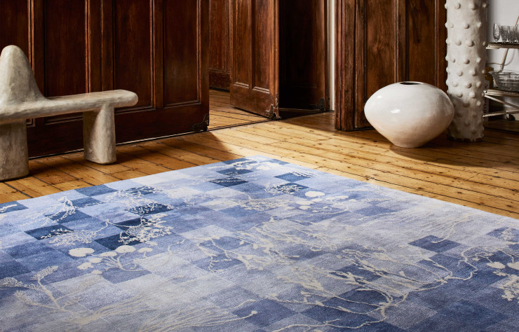 L’un des tapis noués main de la collection « Botanical Rugs », née de la collaboration entre Glithero et la Manufacture Cogolin.