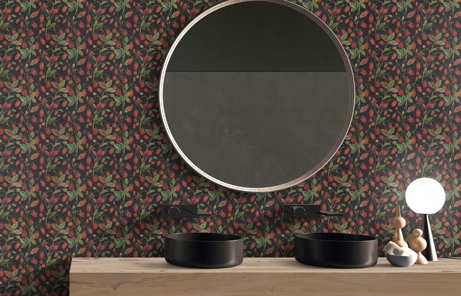 Dalle en grès cérame, collection « Wide & Style », décor Wild Berry, 160 x 320 cm et 120...