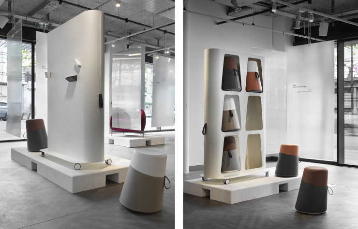 Vues de l’exposition « Incubateur French Design 2019 », où le projet a été dévoilé en avant-première.