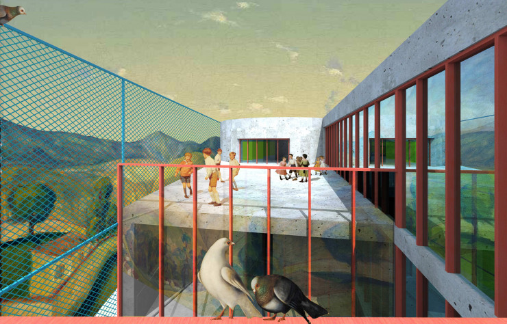 Projet pour l’école élémentaire Manara Valgimigli, à Bagno di Romagna, en Italie, 2019. La conception architecturale de cette école est le résultat d’une concertation avec l’agglomération de San Piero in Bagno, en Émilie-Romagne. Le projet s’articule sur trois niveaux, divisés chacun en une zone à vocation multifonctionnelle et une autre réservée aux activités éducatives quotidiennes (salles de classe notamment).