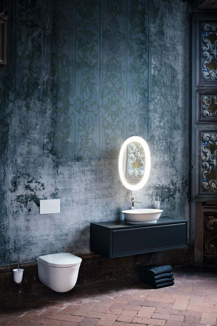 Salle de bains de la collection « The New Classic », signée Marcel Wanders pour Laufen.